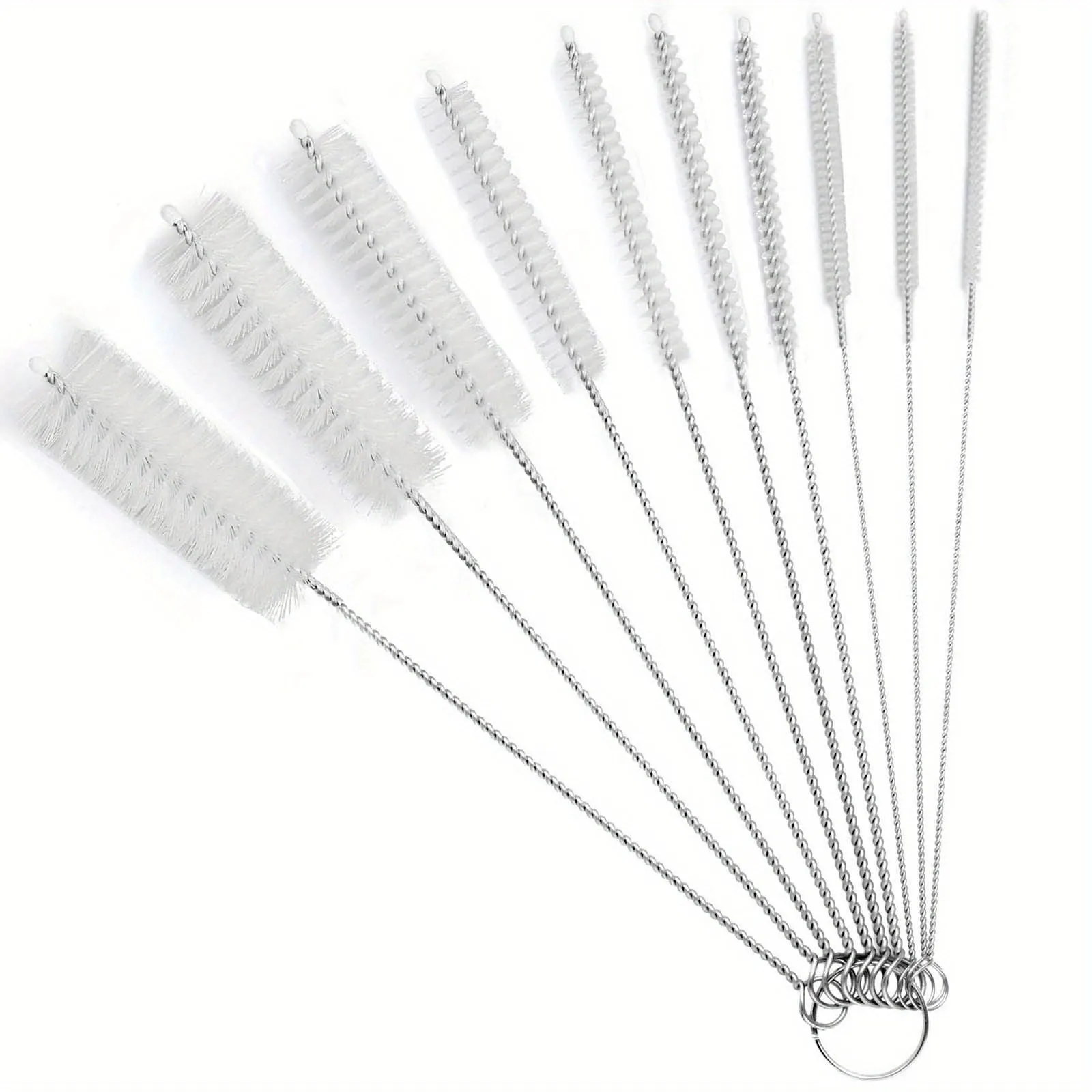 10Piece Nylon Tube Brush Set for Bottle Cleaning