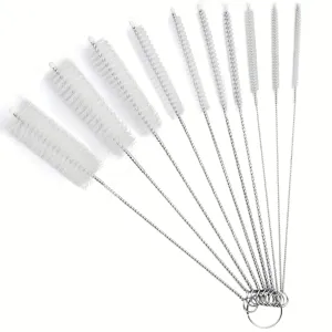 10Piece Nylon Tube Brush Set for Bottle Cleaning