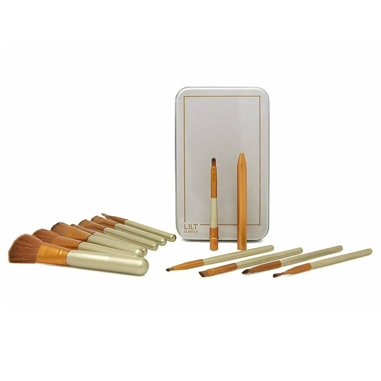 13-Piece: Lilt Beauty Makeup Brush Set with Brass Box