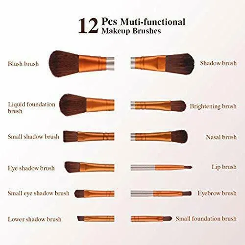 13-Piece: Lilt Beauty Makeup Brush Set with Brass Box