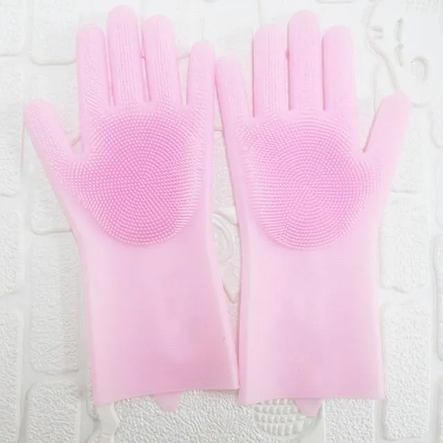 2pcs Silicone Washing Gloves