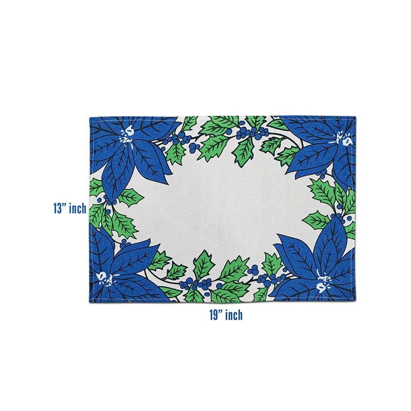 Acora Floral Placemat (Blue) - Set of Two