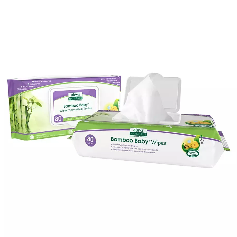 Aleva Naturals Bamboo Baby Wipes - 80Pcs