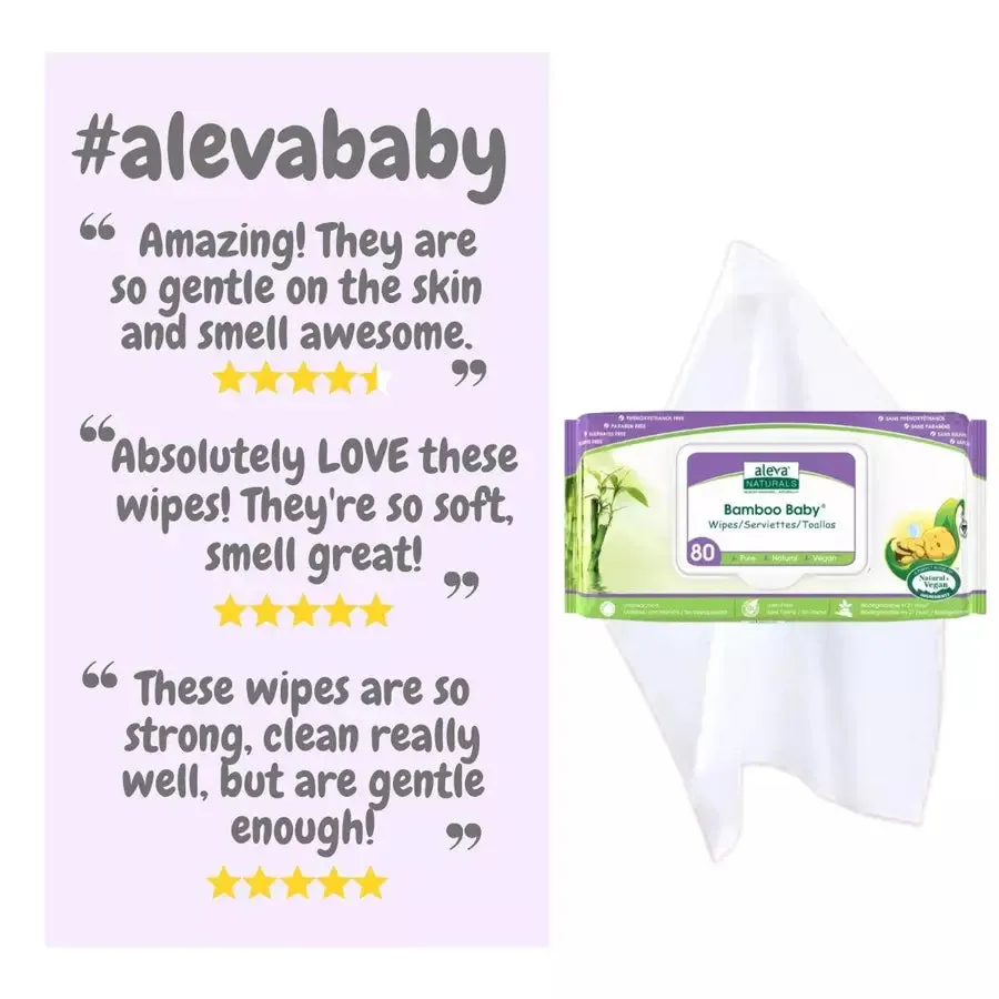 Aleva Naturals Bamboo Baby Wipes - 80Pcs