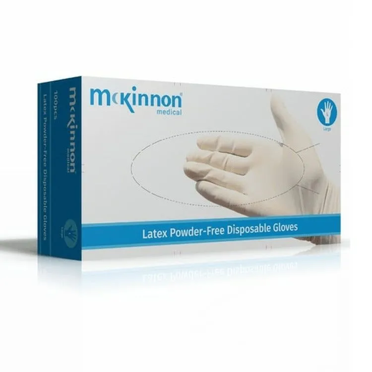 Alvita / McKinnon Latex Powder Free Gloves Medium x 100