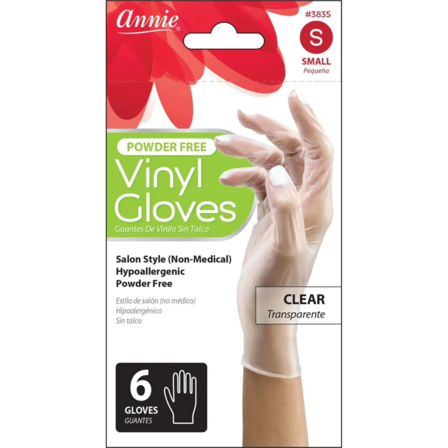 Annie Powder Free Vinyl Gloves Clear