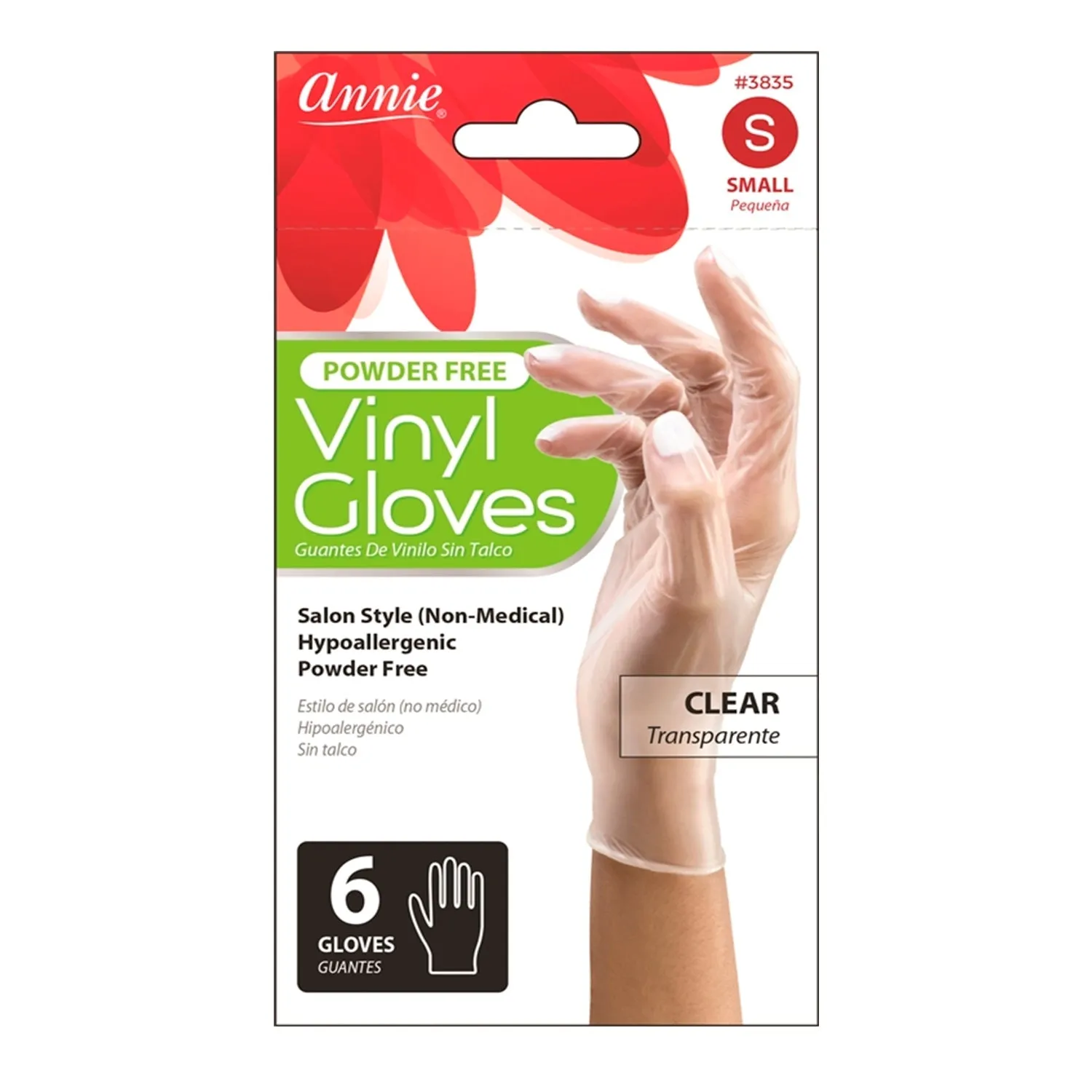 Annie Powder Free Vinyl Gloves Clear