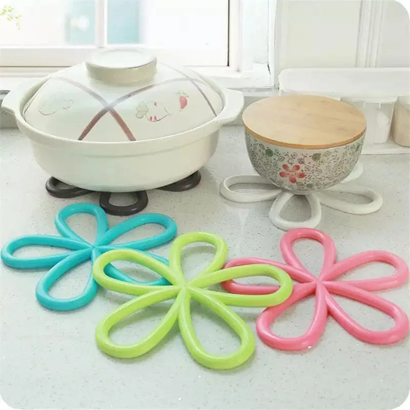 Anti Slip Blossom Shape Mat, Heat Resistant Mat Coaster, Bowl Cup Table Mat, Pot Holder Pad