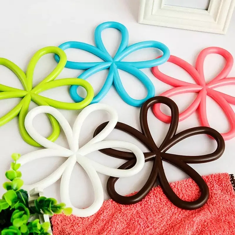 Anti Slip Blossom Shape Mat, Heat Resistant Mat Coaster, Bowl Cup Table Mat, Pot Holder Pad