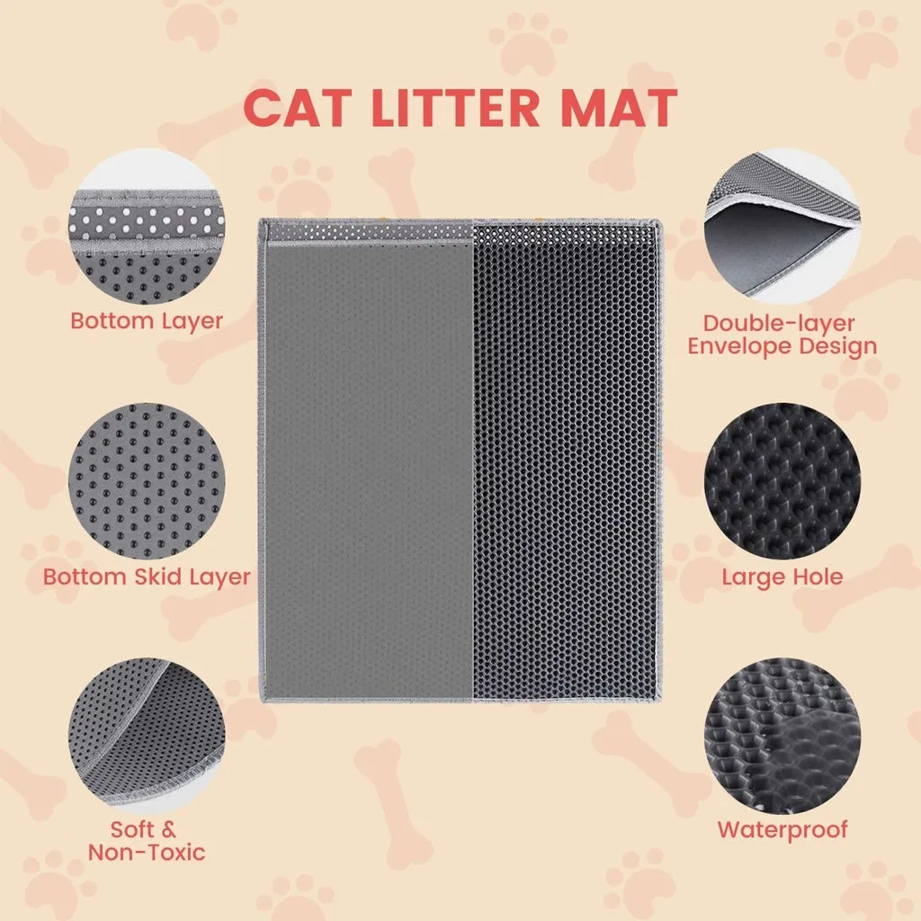 Anti-Tracking Waterproof Cat Litter Mat, 0.8kg - Floofi