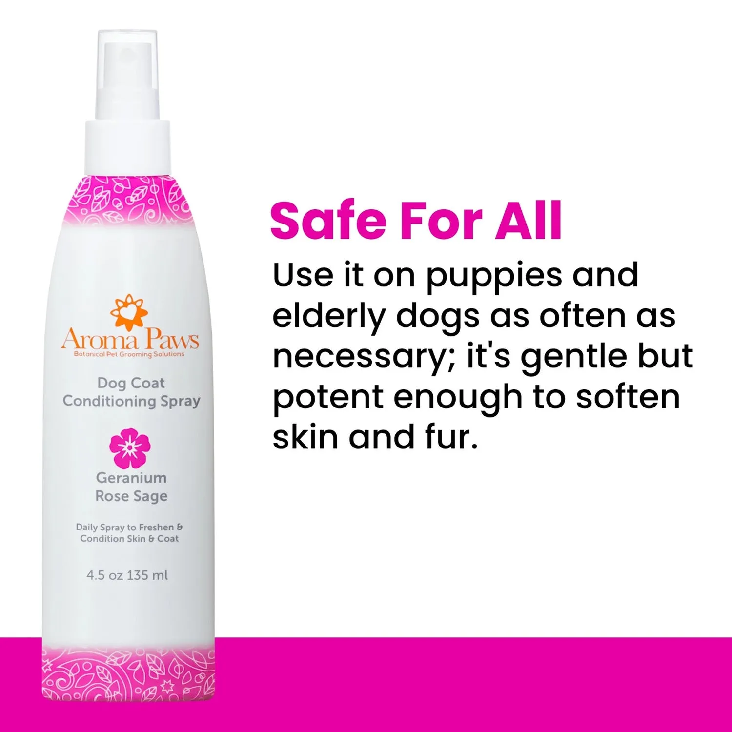 Aroma Paws Dog Coat Spray Geranium Sage 4.5 oz.