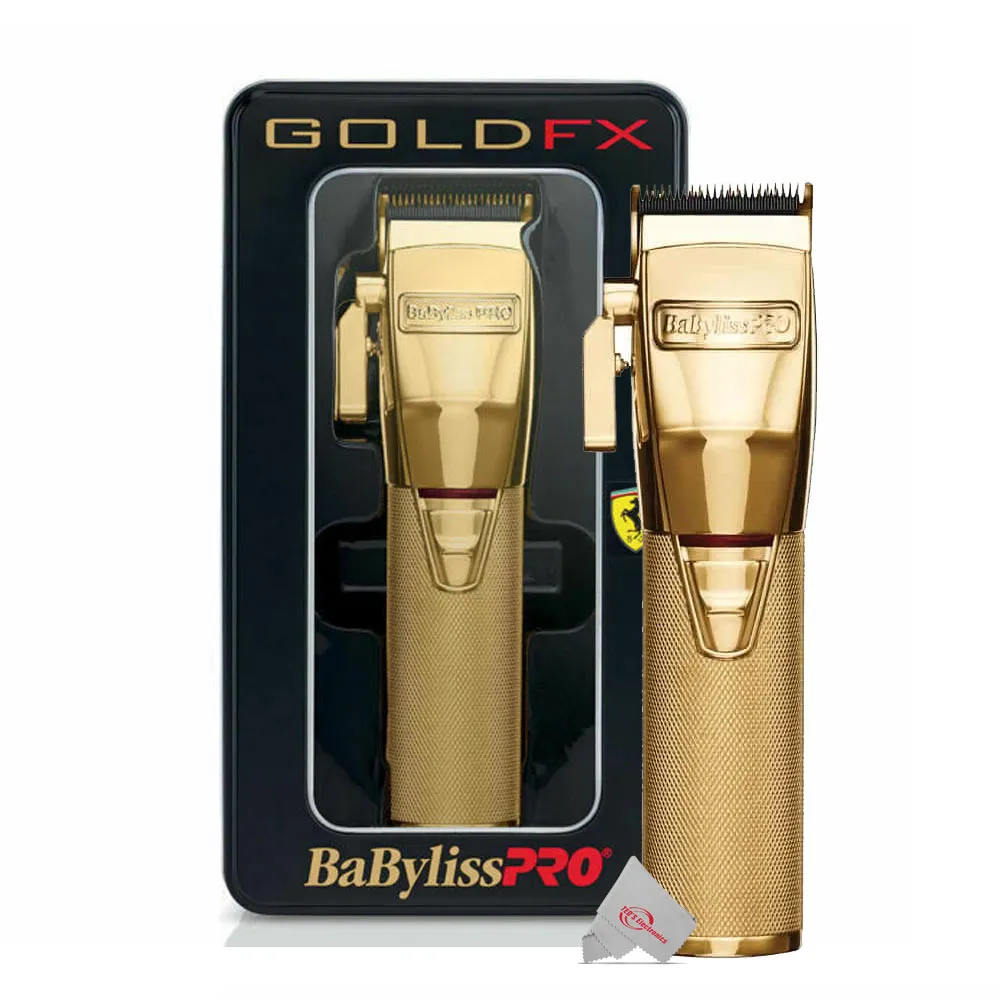 BaByliss PRO FX870G Cordless Clipper Adjustable Gold with Small Styling Comb