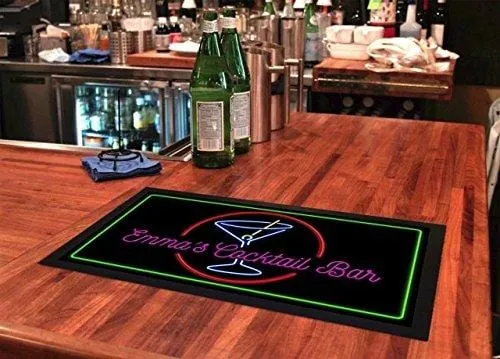 Bang Tidy Clothing Bar Runner Your Name Cocktail Bar Drip Spill Mat Personalized Bar Gifts