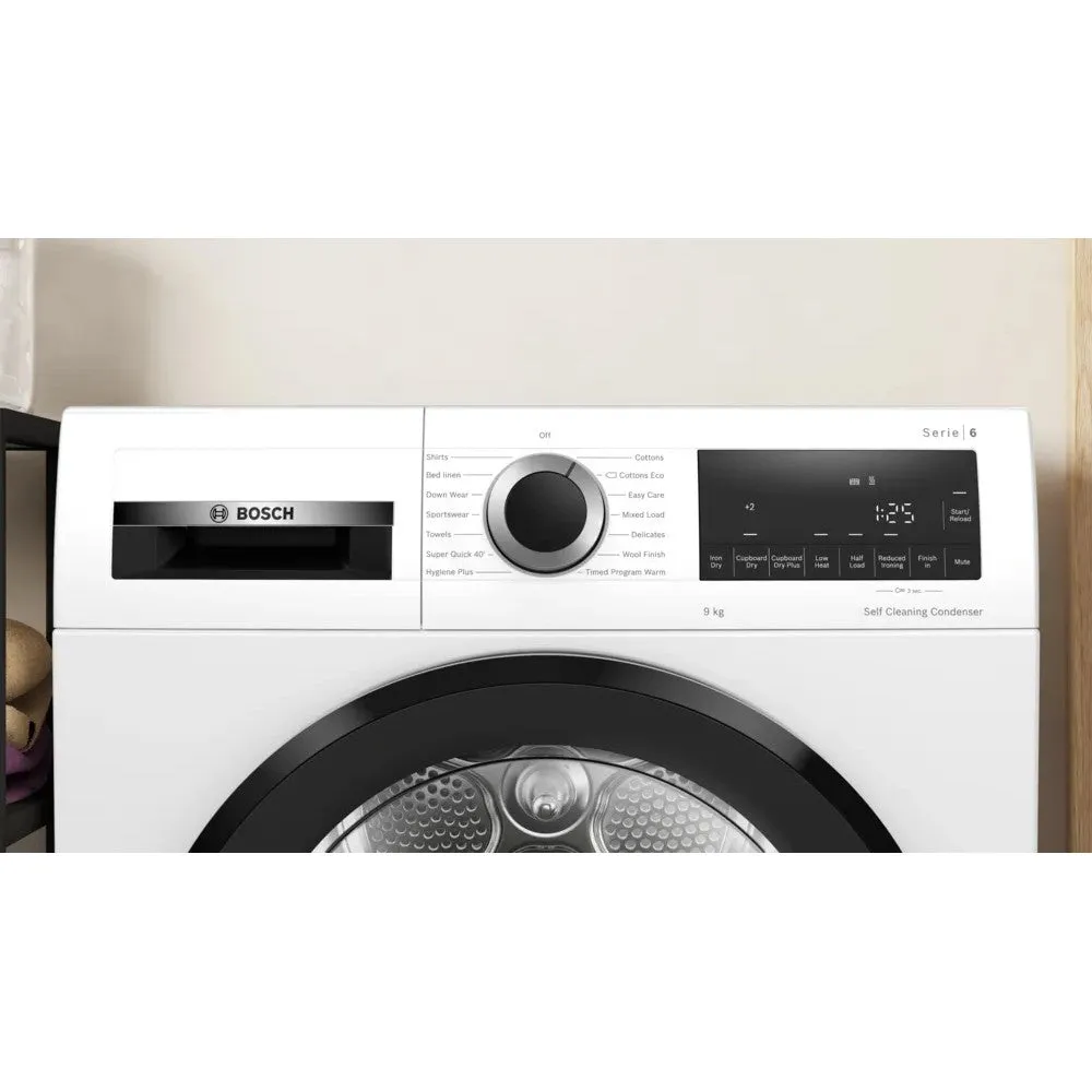 Bosch Series 6 9KG Freestanding Condenser Tumble Dryer - White | WQG245A0GB