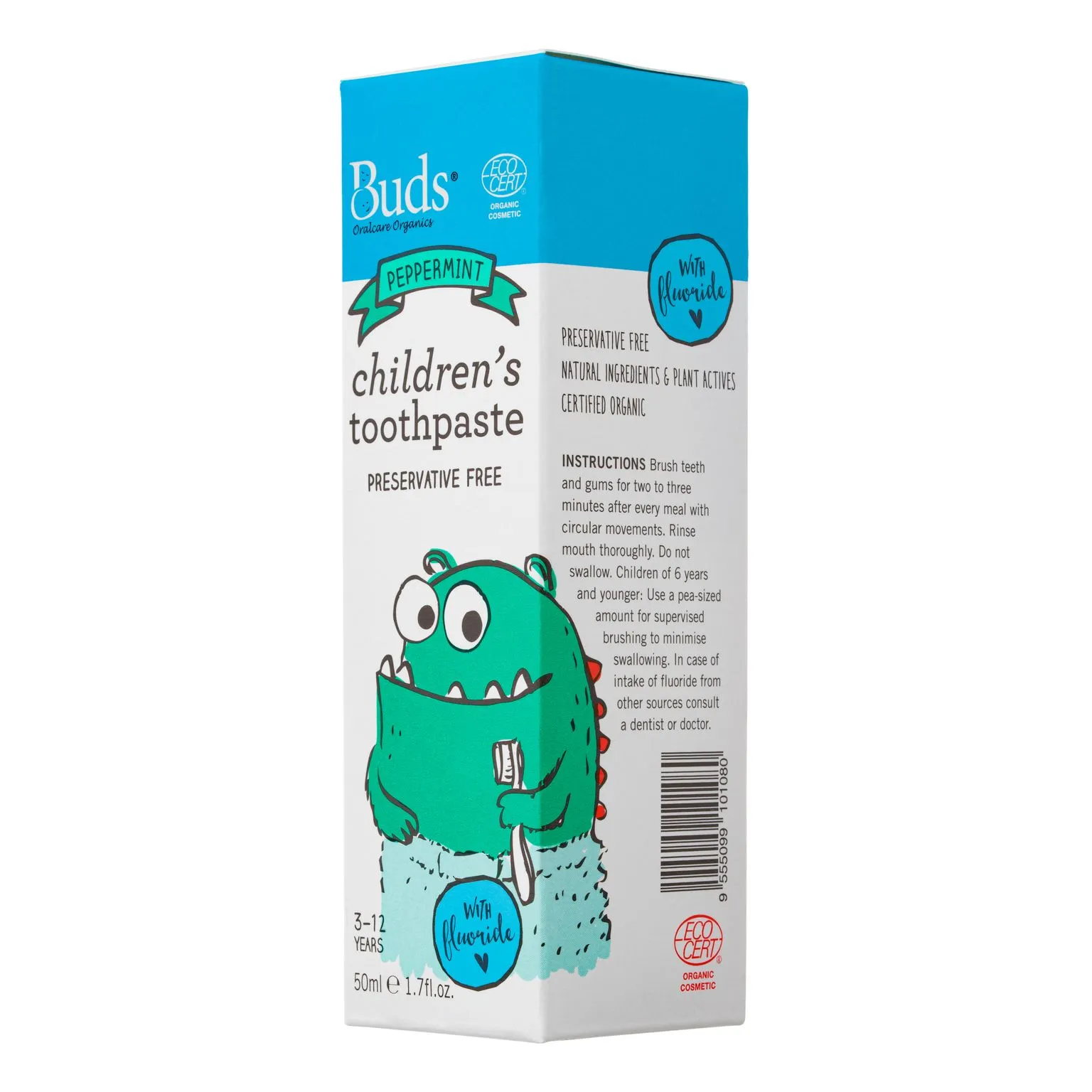 Buds Children's Toothpaste With Fluoride 3-12y 50ml