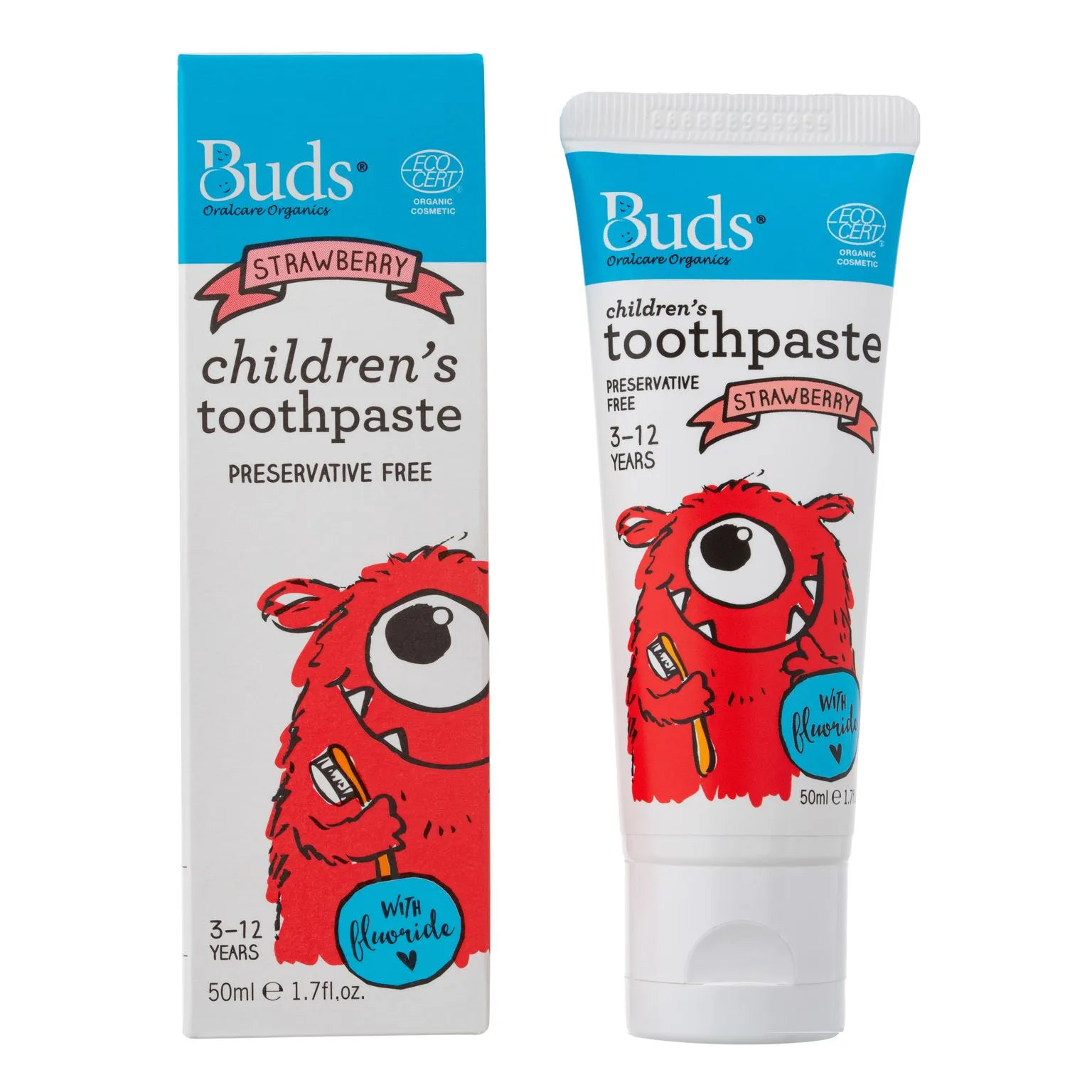 Buds Children's Toothpaste With Fluoride 3-12y 50ml