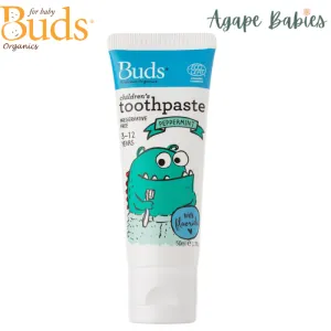 Buds Oral Care Organics Children's Toothpaste with Fluoride (3-12 years old) 50ml - Peppermint Exp: 01/27