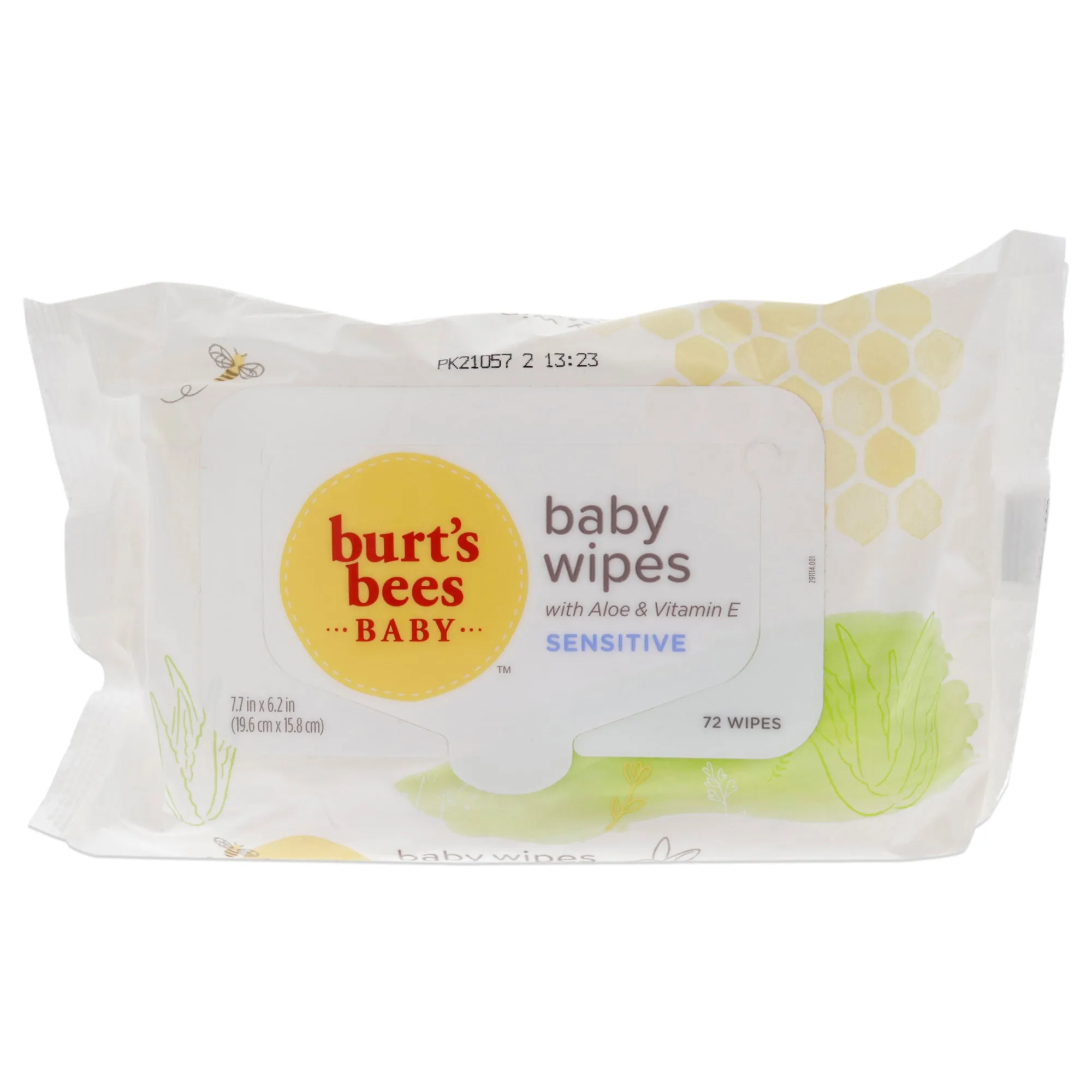 Burts Bees Baby Wipes, Unscented Natural Baby Wipes for Sensitive Skin with Aloe and Vitamin E - 72 Wipes