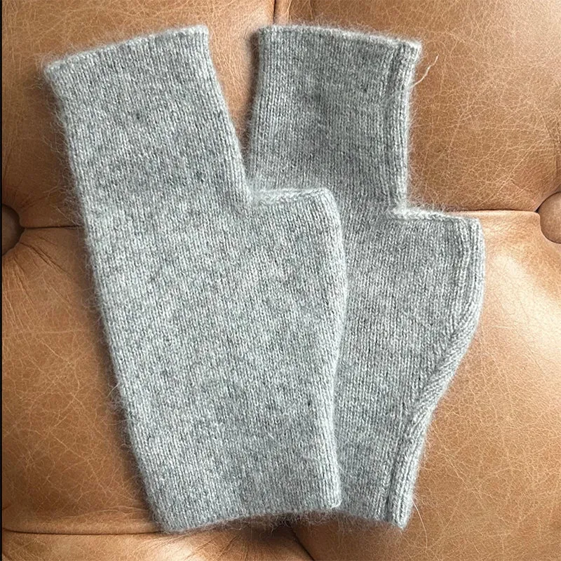 Cashmere Feel Acrylic Fingerless Wrist Gloves