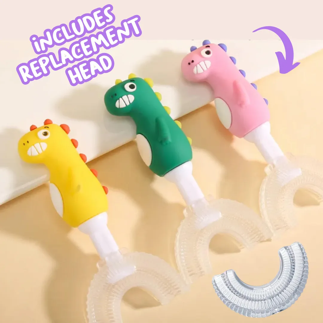 Cheeky Dinosaur U-Shaped Sensory Toothbrush with Replacement Head