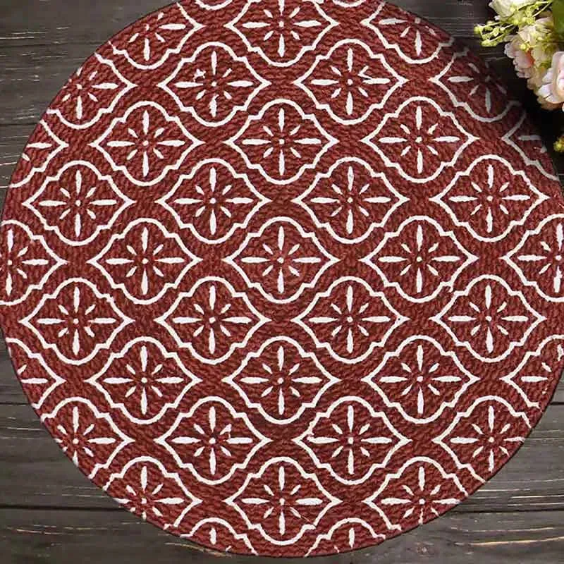 Cotton Placemats Side Table Mats | 15 Inches Round | Set of 2