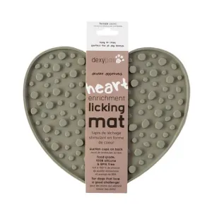 Dexypaws - Licking Mat - Heart Enrichment - Khaki