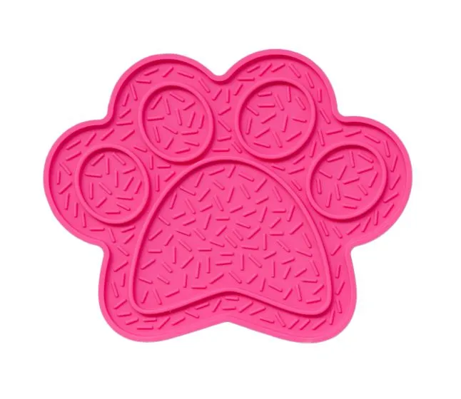 Dexypaws Paw Print Enrichment Licking Mat Pink Cat Dog