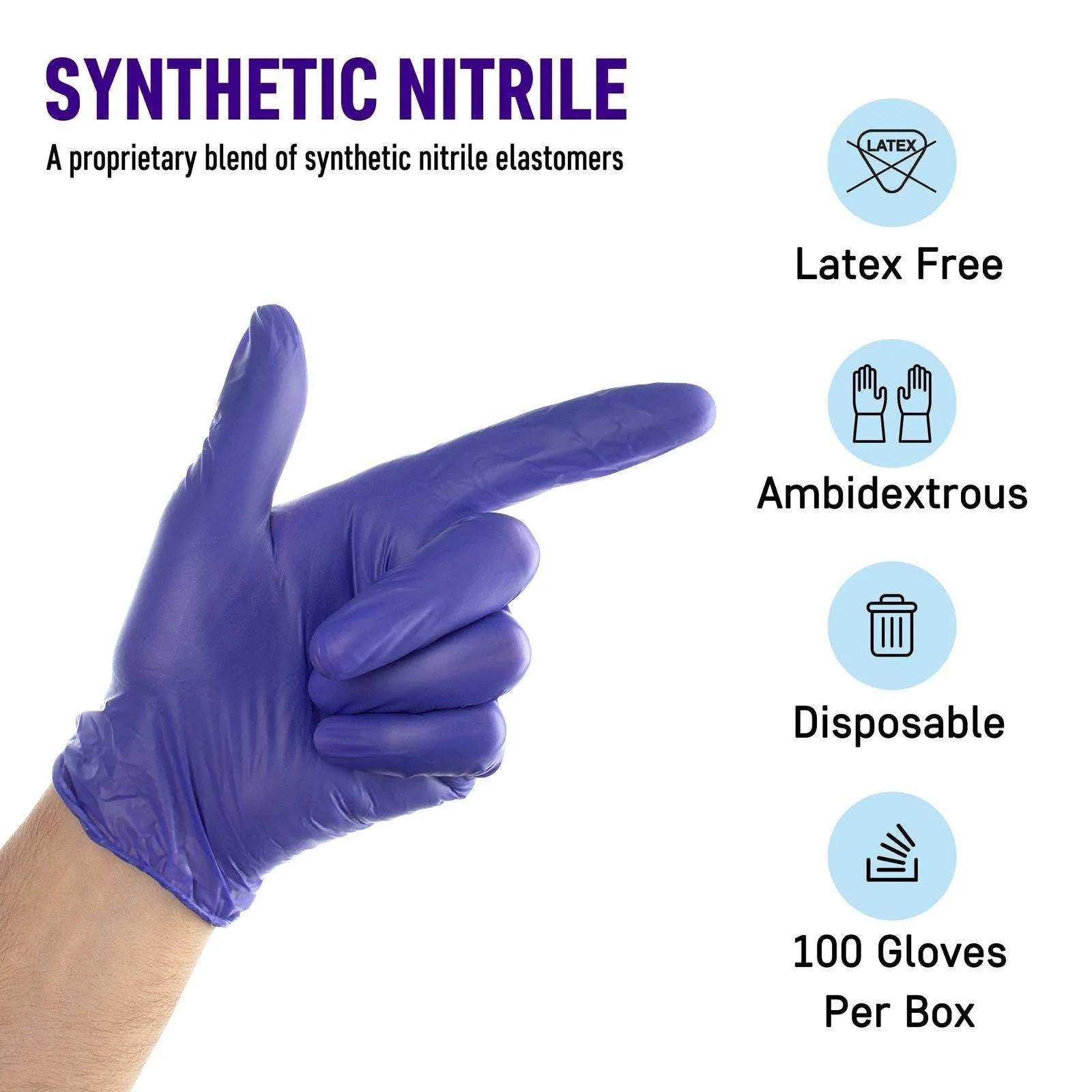 DRE Health Synthetic Nitrile Gloves - Powder Free - 100pk