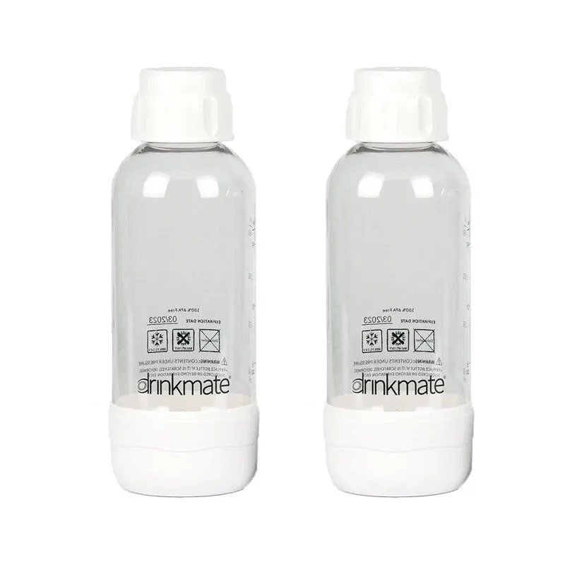 Drinkmate White 0.5 Liter Bottles - Twin Pack