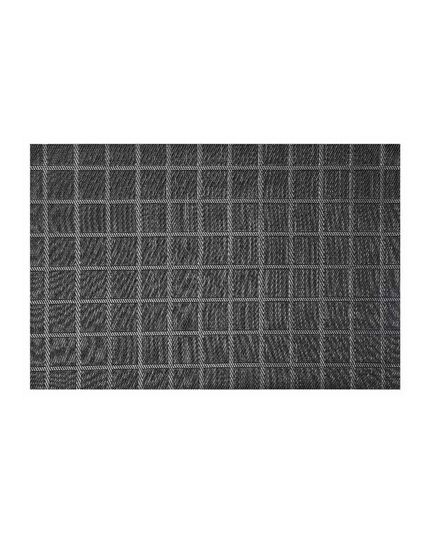 Dull Grey PVC Heat Resistant Table Placemats | Set of 6 | 12 x 18 inches