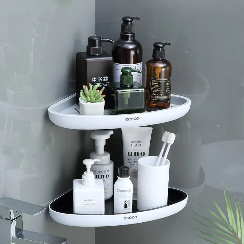 Ecoco Bathroom Corner Shower Shelf Corner Shower Caddy Shower Storage Organizer Wall Mounted for Bathroom, Kitchen, Toilet