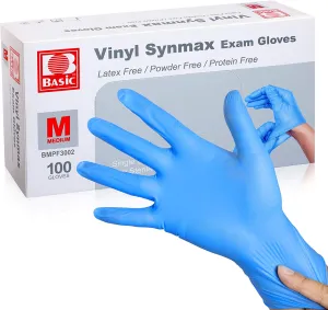 Ever Ready Disposable Vinyl Blue Exam Gloves, Powder-Free & Latex-Free Gloves, Size X-Large