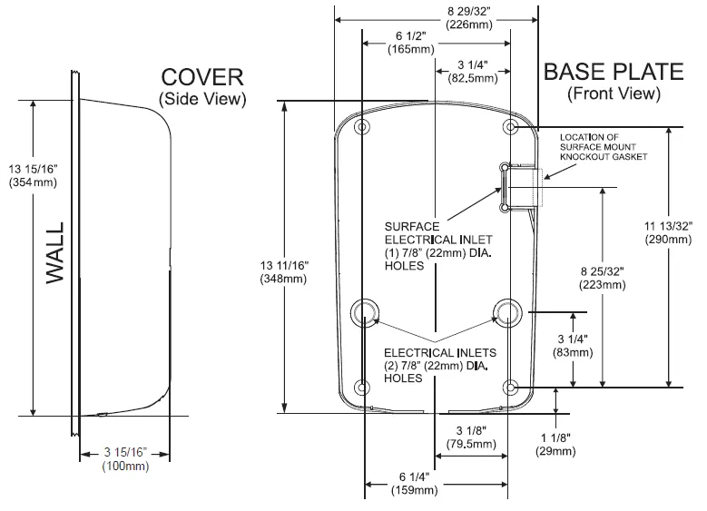 Excel Dryer ThinAir® TA-SBH Hand Dryer with Electrostatic HEPA Filter - Brushed Stainless Steel Surface Mounted ADA-Compliant High Speed Automatic