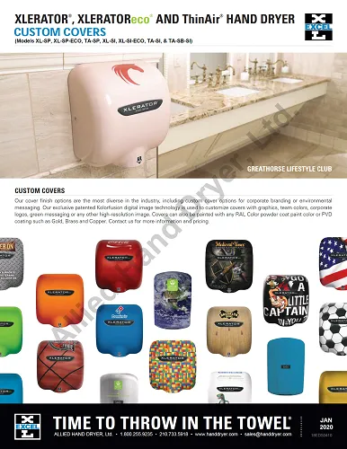 Excel Dryer XLERATOReco® XL-SI-ECO (Special Image) Hand Dryer - CUSTOM GRAPHICS on Zinc Alloy No Heat High Speed Automatic Surface-Mounted