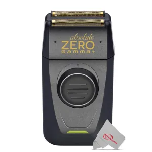 Gamma  Forged Absolute Zero Cordless Gold Foil Shaver with Retractable Trimmer Black