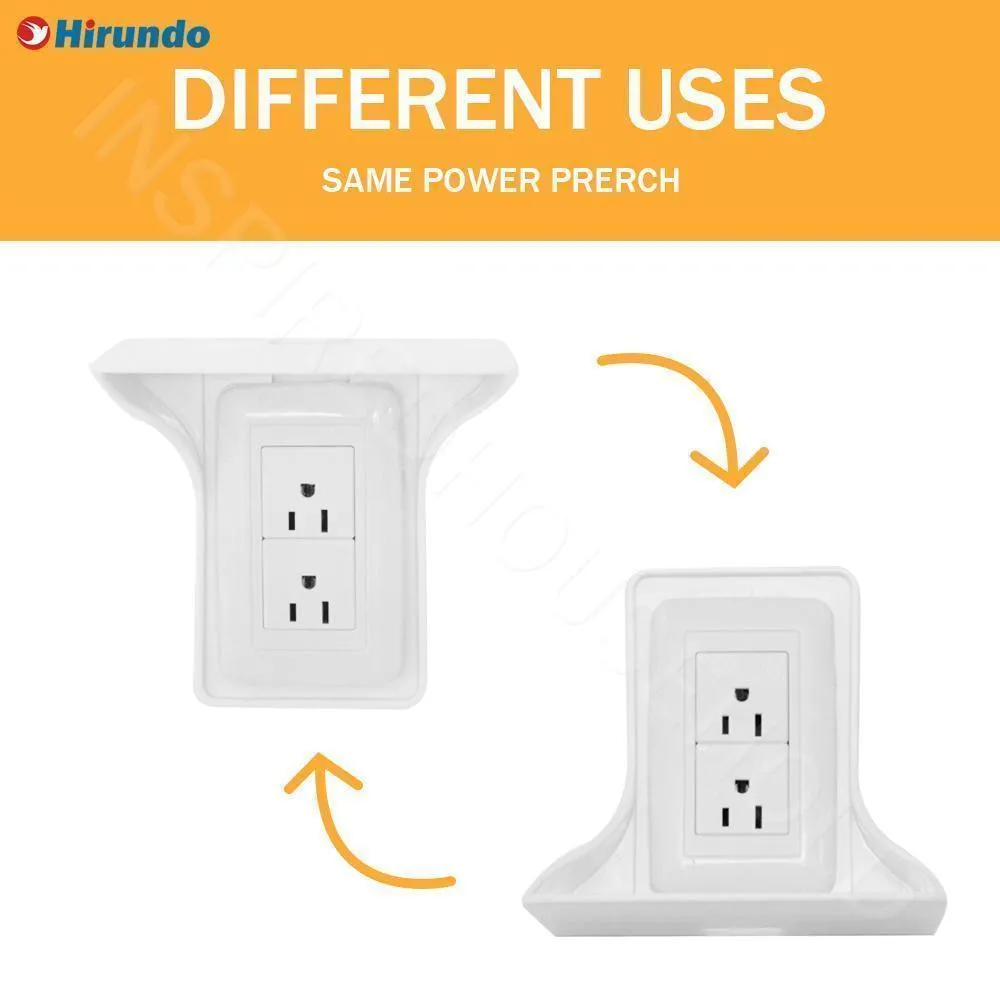 Hirundo Wall Outlet Shelf Power Perch, White/Black