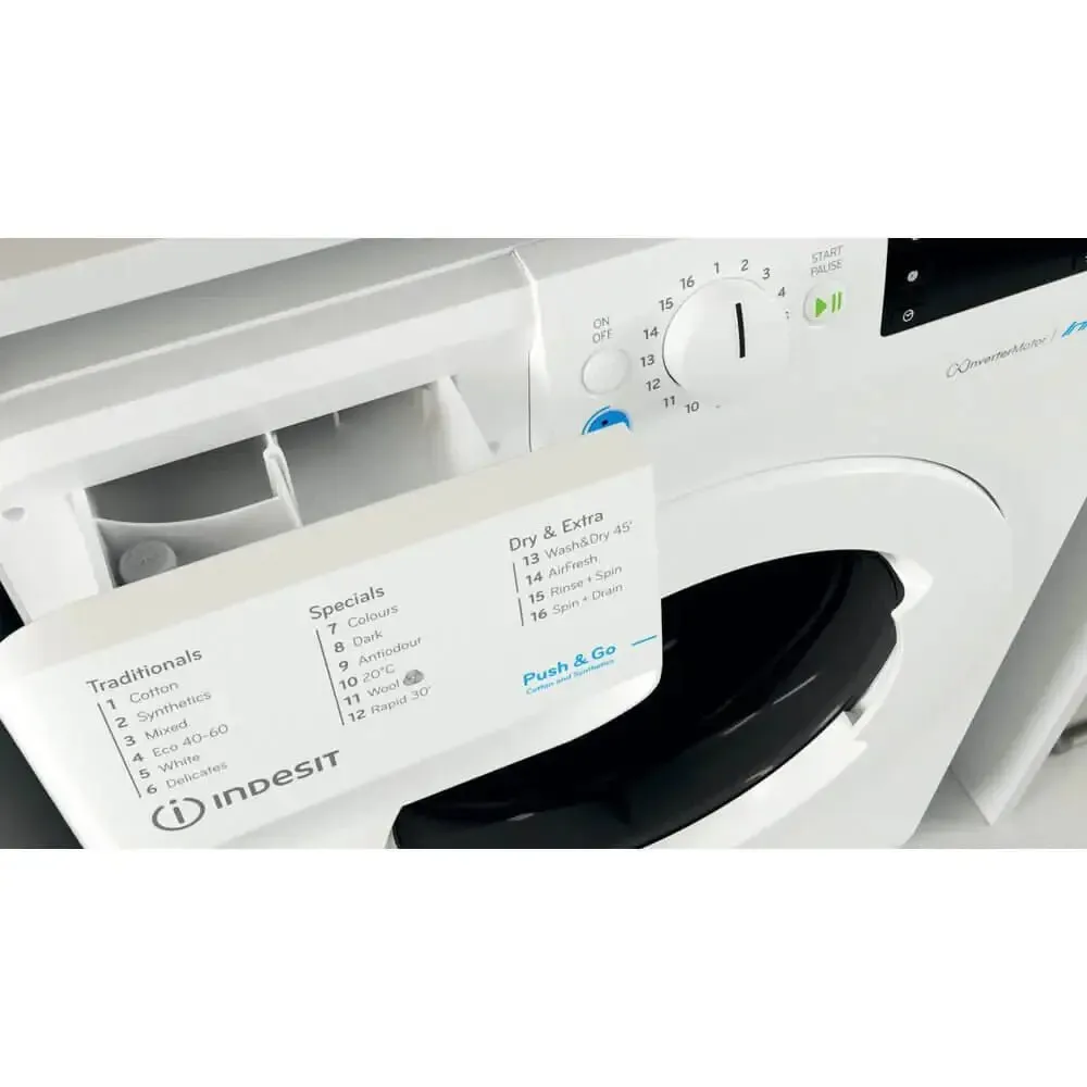 Indesit BDE86436XWUKN 8kg Wash 6kg Dry 1400rpm Freestanding Washer Dryer - White