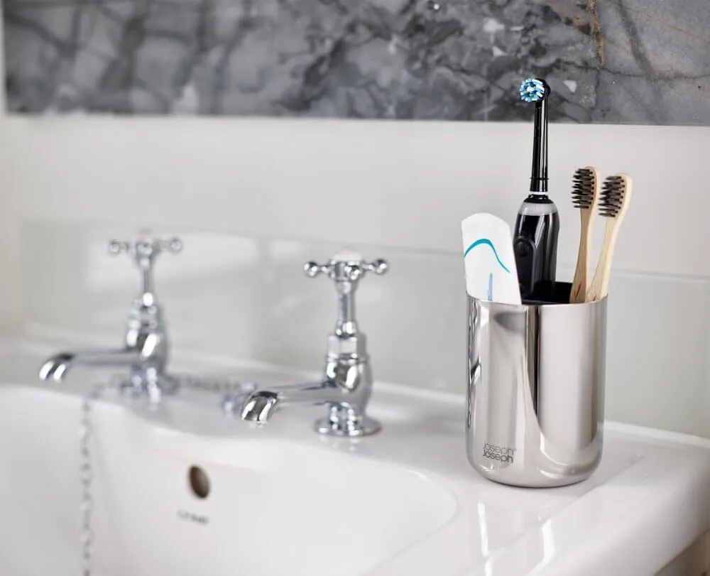 Joseph Joseph EasyStore Luxe Stainless Steel Toothbrush Caddy