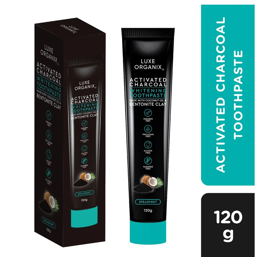 Luxe Organix Activated Charcoal Whitening Toothpaste Spearmint