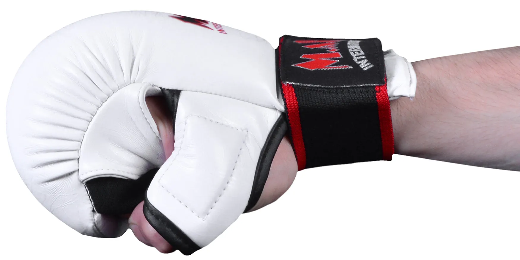 MAR-143C | White Karate Gloves w/ Padded Thumb