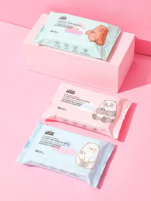 MINISO We Bare Bears Collection 4.0 Soft Wet Wipes (20 Wipes*3 Packs)