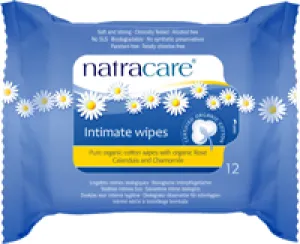 Natracare Organic Cotton Intimate Wipes (12 Count)