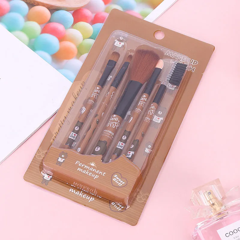 New 5 Cartoon Makeup Set Beginners 5 Makeup Brush Set Brush