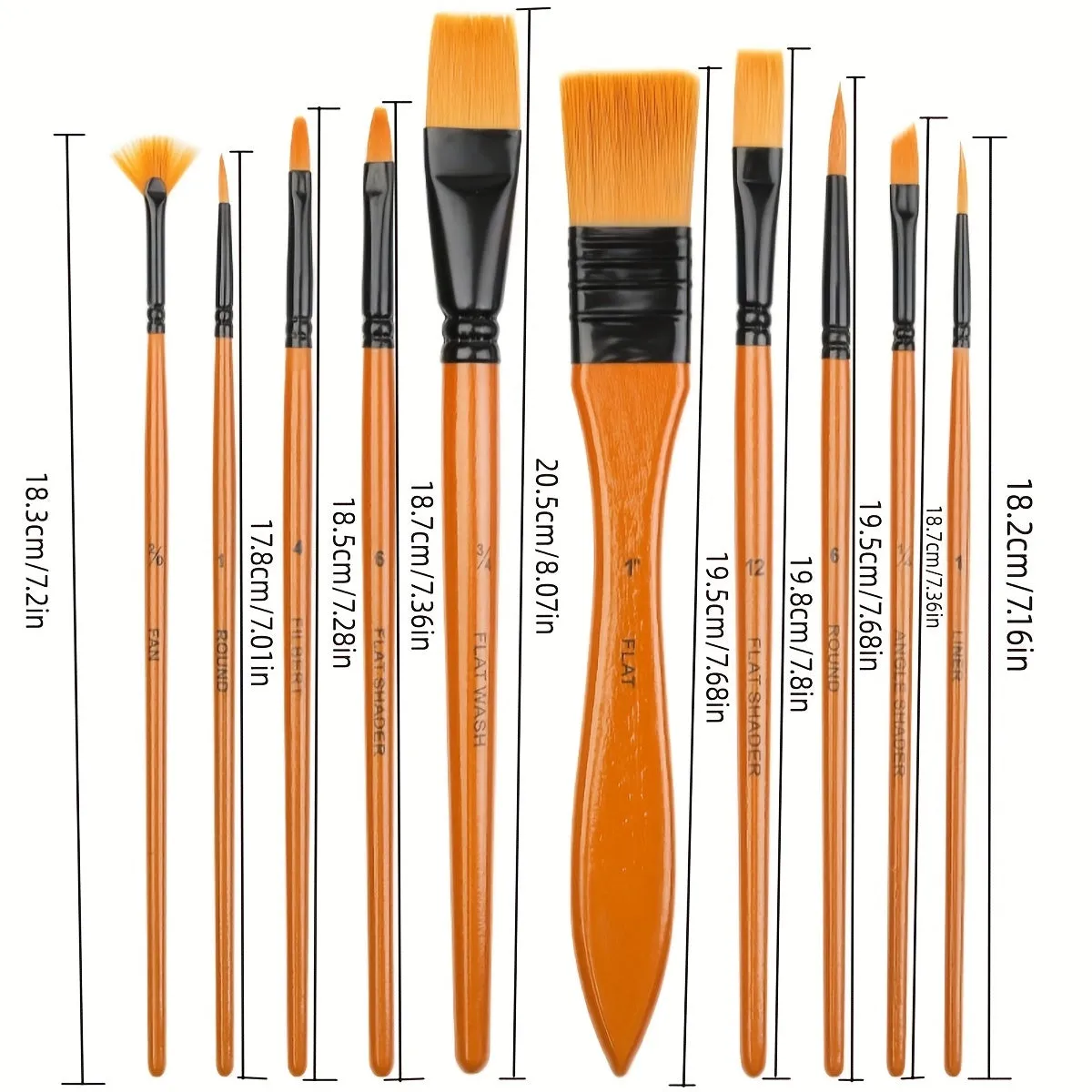 Nylon Wool Oil Brush Set Perfect for Watercolor and Acrylic