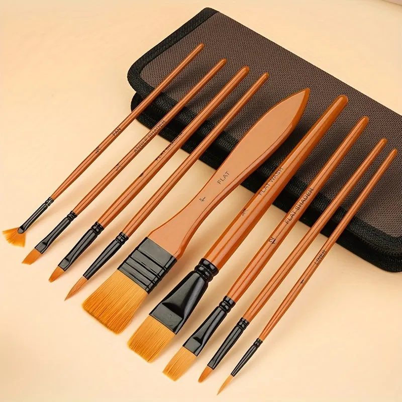 Nylon Wool Oil Brush Set Perfect for Watercolor and Acrylic