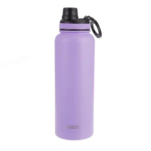 Oasis S/s Double Wall Insulated "challenger" Sports Bottle W/ Screw Cap 1.1l - Lavender