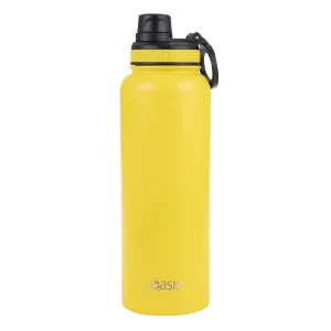 Oasis Stainless Steel Double Wall Insulated "challenger" Sports Bottle W/ Screw Cap 1.1l - Neon Yellow