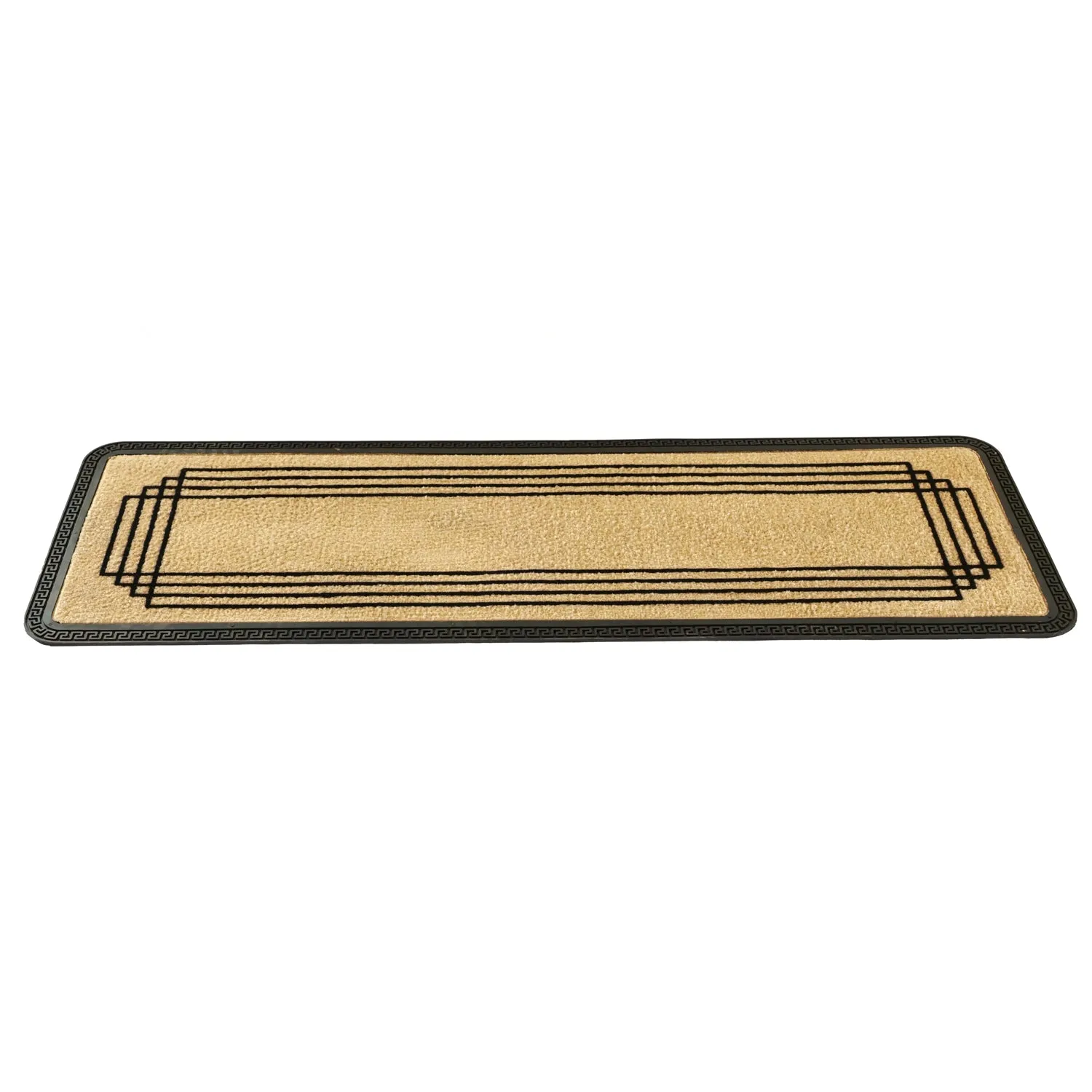 OnlyMat Elegant Soft Anti-Skid Polypropylene Lines Pattern Flocked Floor Mat - Beige , 40 cm x 120 cm