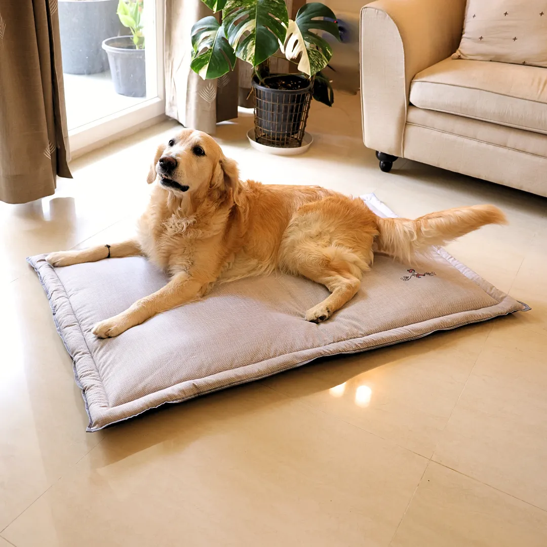 PoochMate Simple Joys Pin Check Grey Dog Mat - 48*30 IN