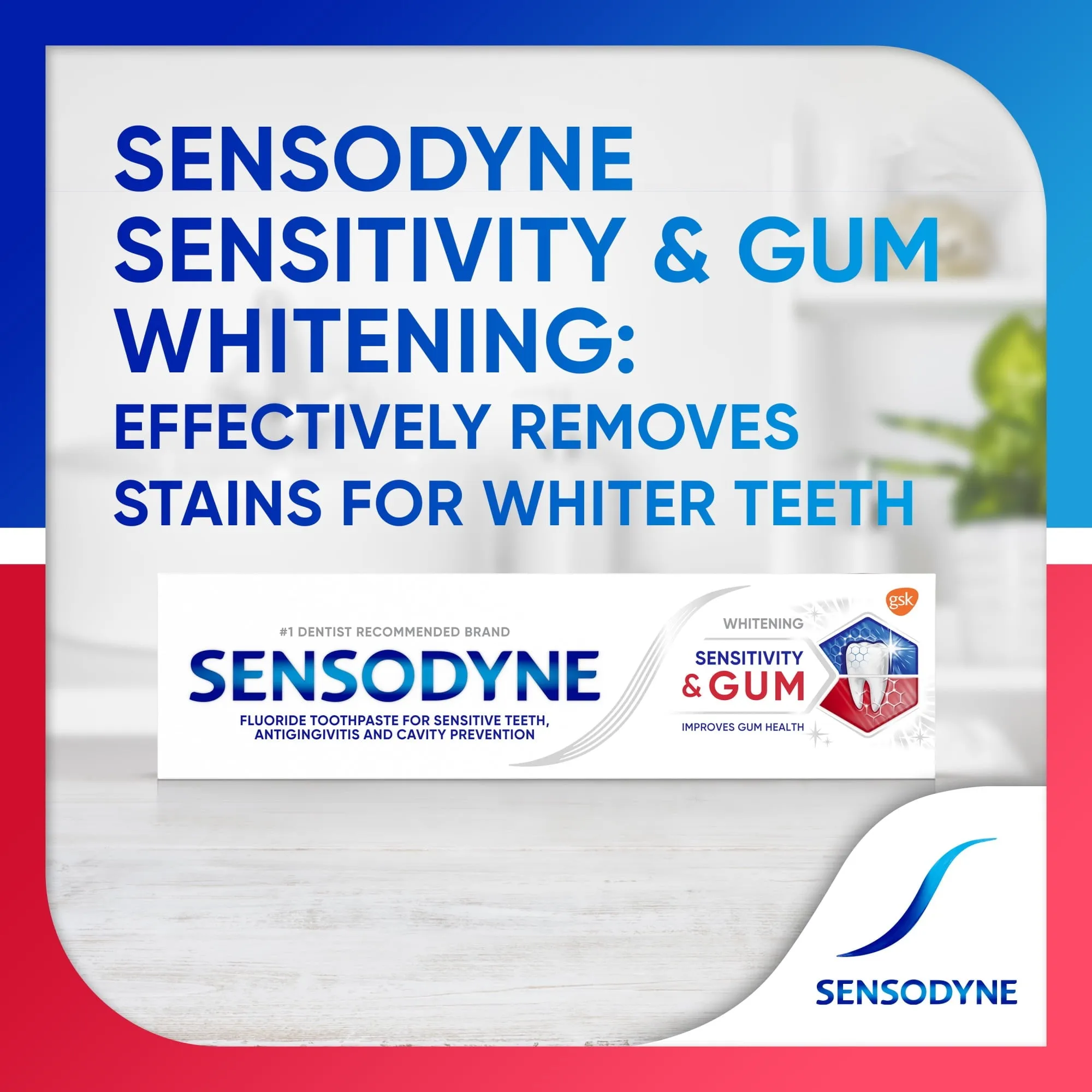 Sensodyne Whitening & Gum Sensitive Toothpaste, 3.4 Oz, 2 Pack